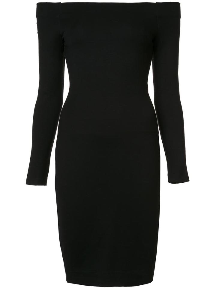 L'agence Off-shoulders Fitted Dress, Women's, Size: Large, Black, Viscose/spandex/elastane