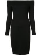 L'agence Off-shoulders Fitted Dress, Women's, Size: Large, Black, Viscose/spandex/elastane