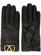 Valentino Valentino Garavani Logo Plaque Gloves - Black