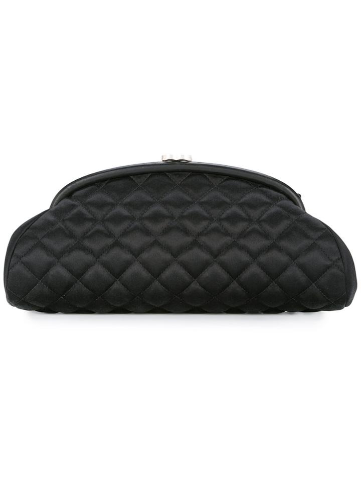 Chanel Vintage Diamond Quilted Clutch - Black