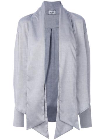 Balossa White Shirt Draped Blouse - Grey