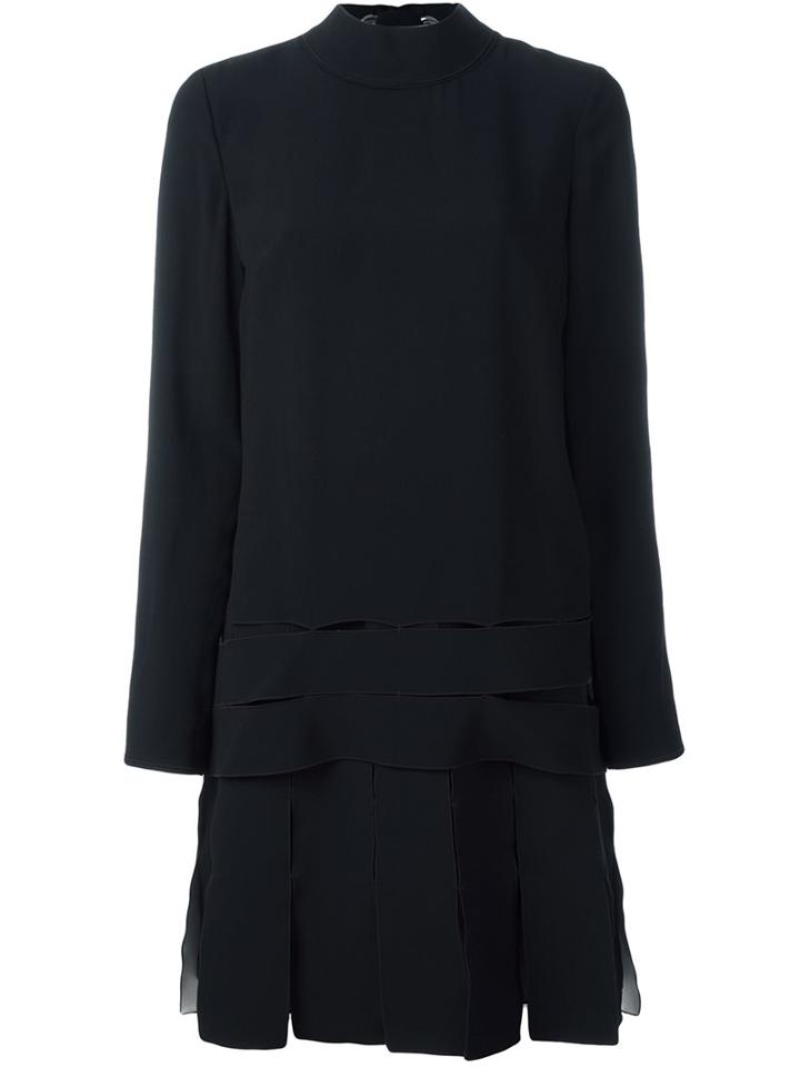 Proenza Schouler Drop Waist Dress, Women's, Size: 8, Black, Silk/acetate/viscose