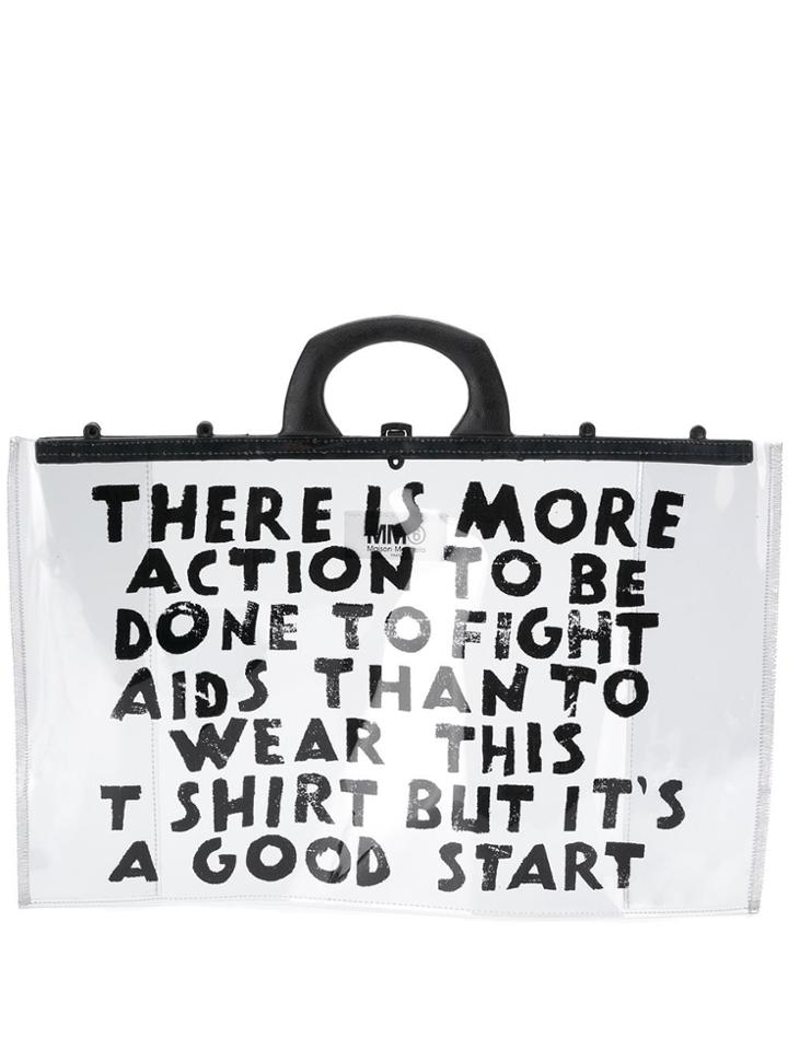 Mm6 Maison Margiela Logo Tote Bag - Neutrals