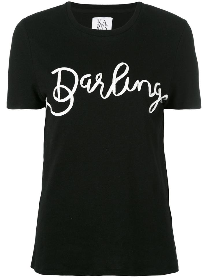 Zoe Karssen - Darling T-shirt - Women - Cotton/linen/flax - Xs, Women's, Black, Cotton/linen/flax