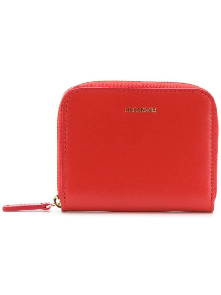 Jil Sander Small Zip Around Wallet - Red