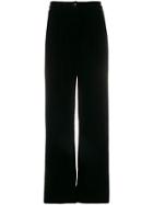 In The Mood For Love Velvet Wide-leg Trousers - Black