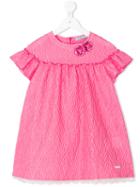 Mi Mi Sol - Embossed Shift Dress - Kids - Silk/cotton/elastodiene/polyester - 3 Yrs, Pink/purple