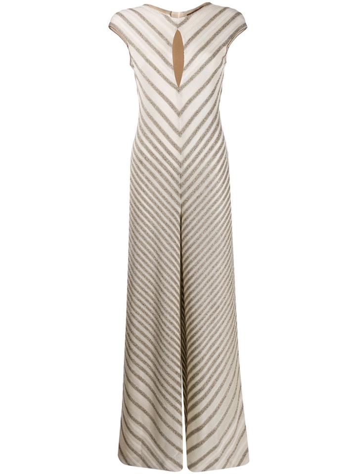 Missoni Diagonal Stripe Knit Jumpsuit - Neutrals