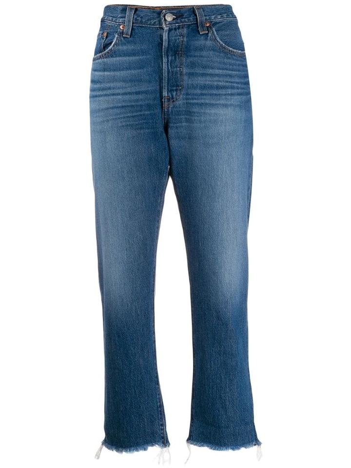 Levi's Cropped Straight-leg Jeans - Blue