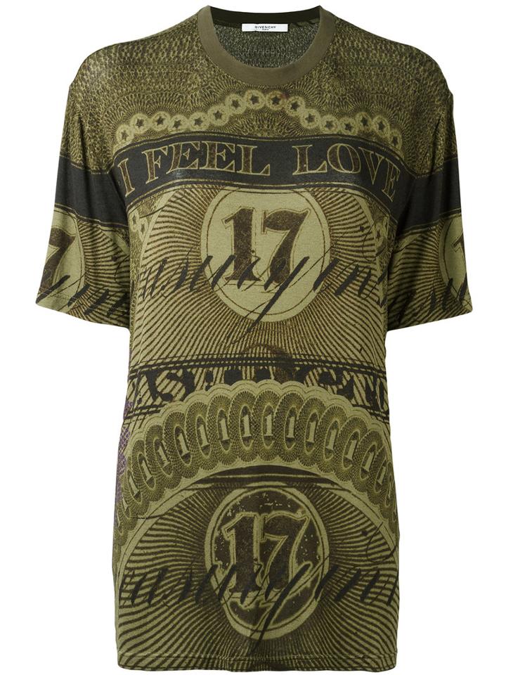 Givenchy Printed T-shirt, Women's, Size: 36, Green, Elastodiene/viscose