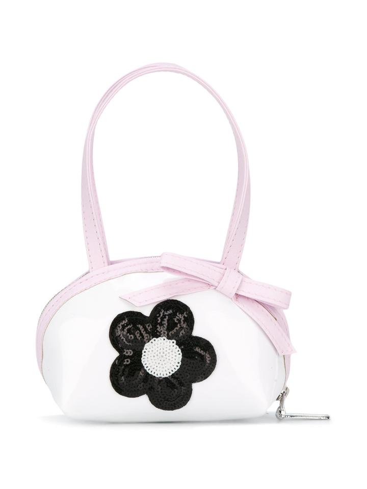 Simonetta Sequin Flower Shoulder Bag, White