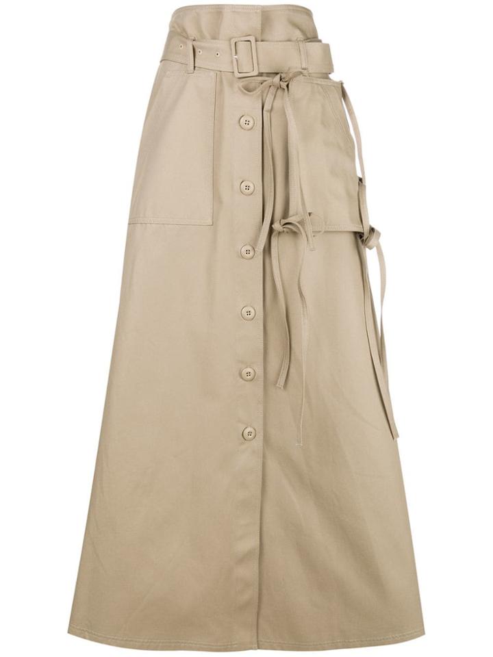 Mm6 Maison Margiela High-waisted Flared Skirt - Nude & Neutrals