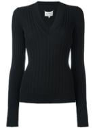Maison Margiela Ribbed Knit Jumper, Women's, Size: Large, Black, Wool