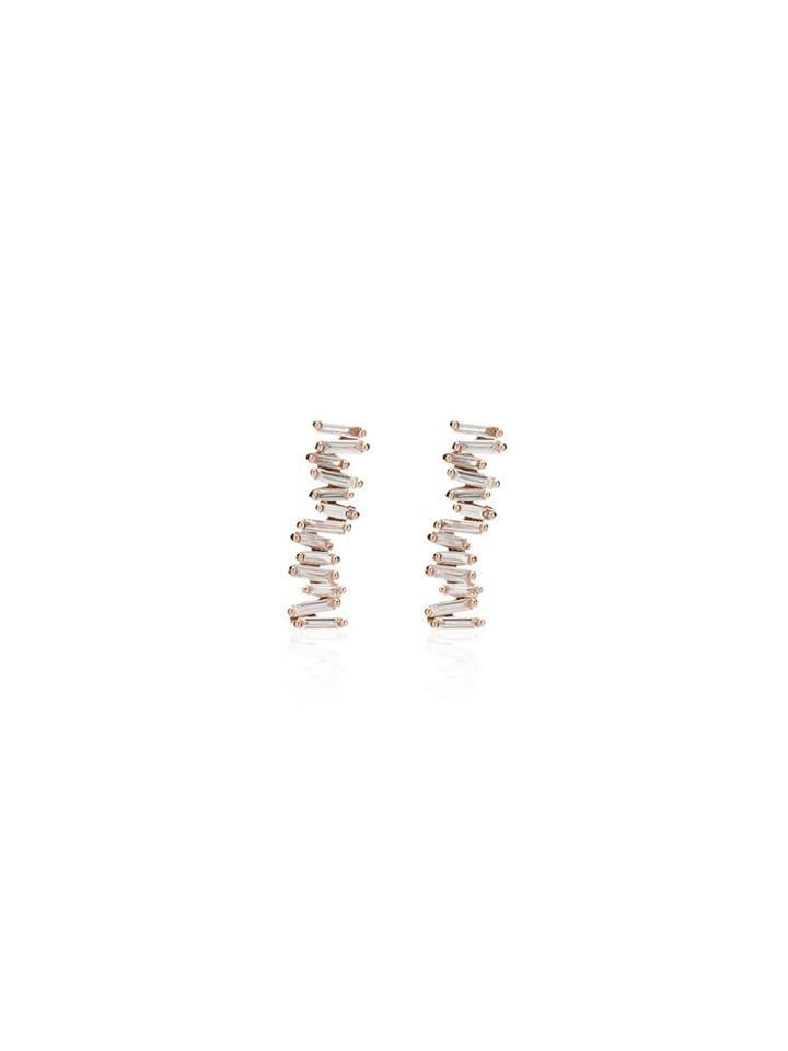 Suzanne Kalan 18kt Rose Gold Fireworks Diamond Earrings