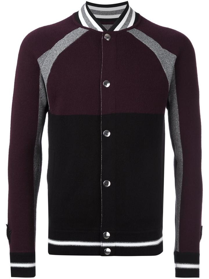 Givenchy Colour Block Knitted Jacket, Men's, Size: Small, Red, Cotton/polyester/wool