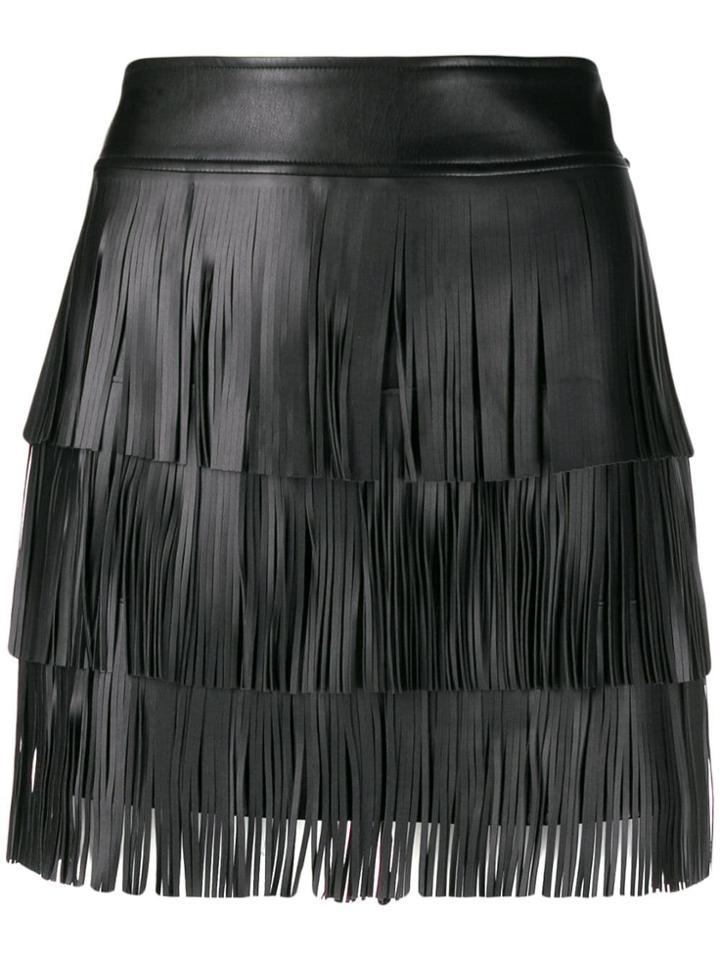 Liu Jo Fringed Mini Skirt - Black