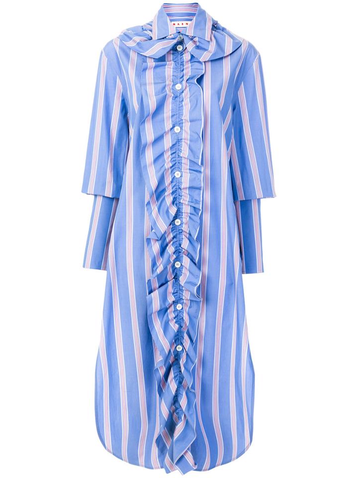 Marni Ruffled Shirt Dress - Multicolour