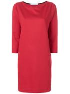 Harris Wharf London Cropped Sleeved Shift Dress - Red