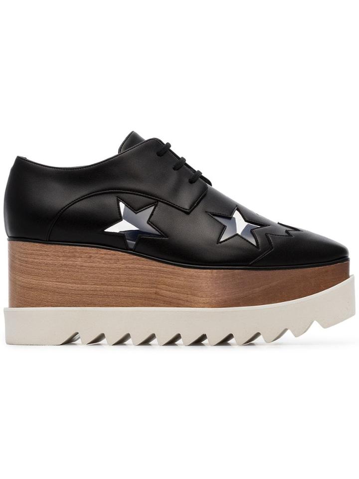 Stella Mccartney Black Elyse 80 Star Embellished Flatform Brogues