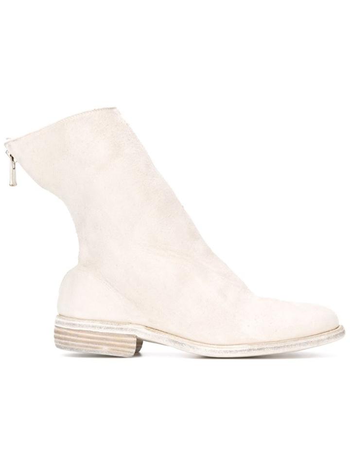 Guidi Rear Zip Boots, Men's, Size: 40, White, Leather