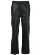 J Brand - Cropped Pants - Women - Lamb Skin - M, Black, Lamb Skin