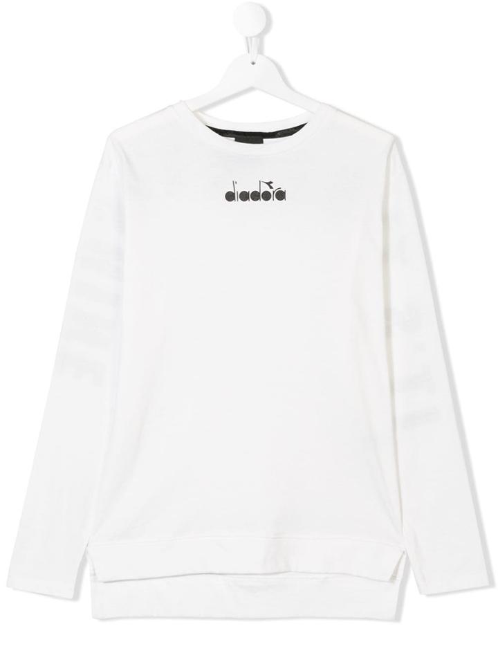 Diadora Junior Logo Long-sleeve Top - White