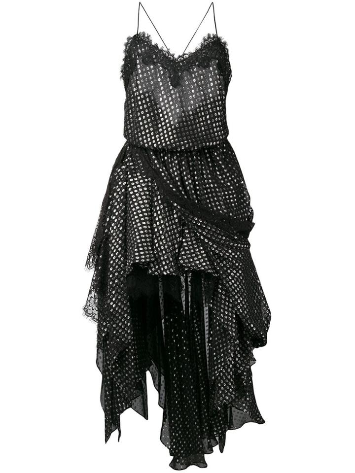 Faith Connexion Asymmetric Spaghetti Strap Dress - Black