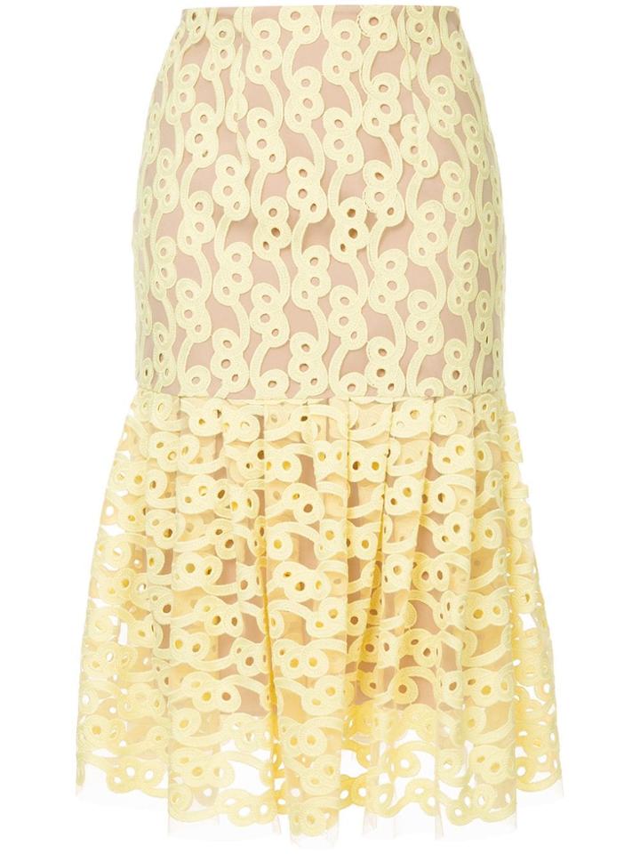Ginger & Smart Link Embroidered Tulle Skirt - Yellow