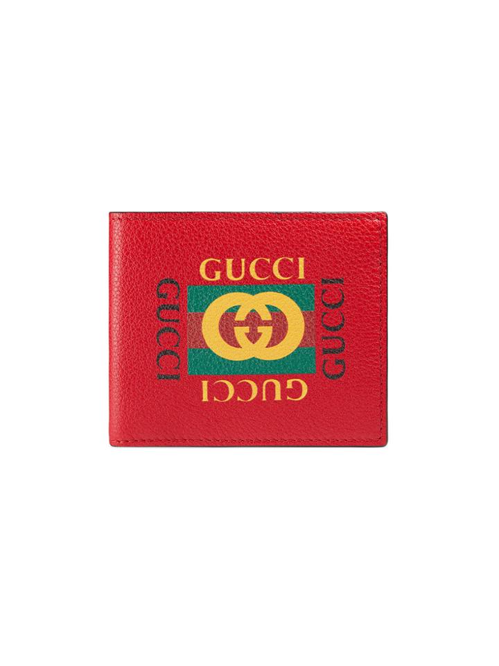 Gucci Gucci Print Leather Bi-fold Wallet - Red