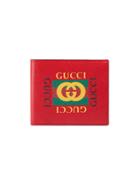Gucci Gucci Print Leather Bi-fold Wallet - Red