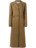 Valentino Single Breasted Coat, Women's, Size: 42, Nude/neutrals, Polyamide/spandex/elastane/angora/virgin Wool