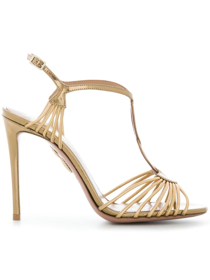 Aquazzura Josephine 105 Sandals - Metallic