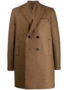 Harris Wharf London Double-breasted Peacoat - Brown