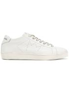 Leather Crown Perforated Lace-up Sneakers - White