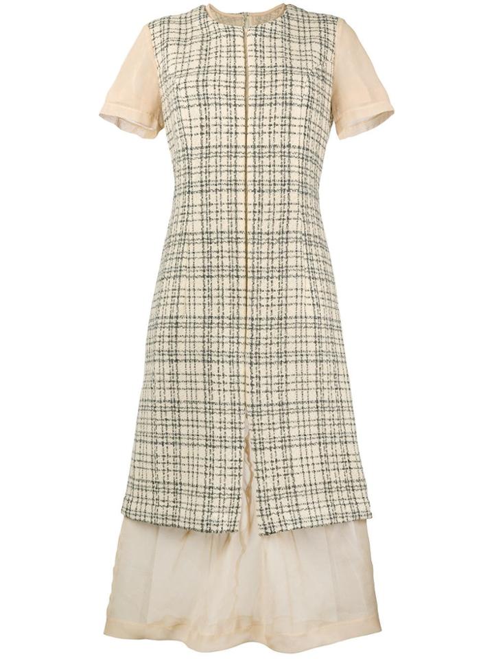 Comme Des Garçons Vintage 1997's Deconstructed Plaid Dress - Nude &