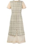 Comme Des Garçons Vintage 1997's Deconstructed Plaid Dress - Nude &