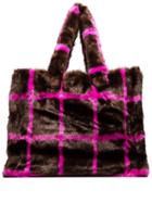 Stand Lola Check Faux-fur Tote - Brown