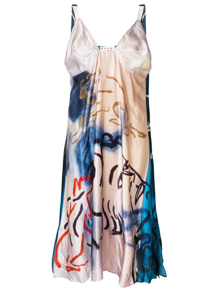 Marni Contrast Back Painting Dress - Multicolour