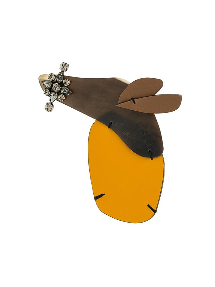 Marni Abstract Brooch - Brown