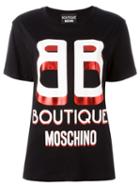 Boutique Moschino Logo Print T-shirt, Women's, Size: 42, Black, Cotton