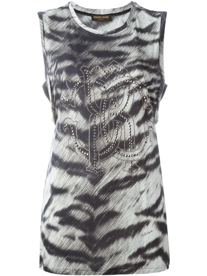 Roberto Cavalli Zebra Print Tank Top
