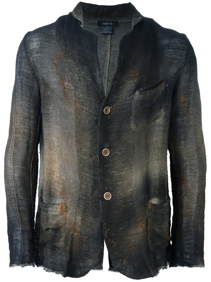 Avant Toi Patch Pockets Blazer, Men's, Size: Medium, Green, Linen/flax/cotton