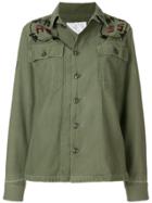 As65 Embroidered Flamingo Jacket - Green