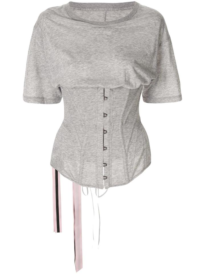 Unravel Project Corset Bodice T-shirt - Grey
