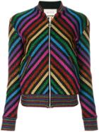 Gucci Rainbow Chevron Striped Bomber Jacket - Multicolour