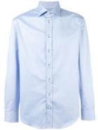 Armani Collezioni Classic Shirt, Men's, Size: 42, Blue, Cotton/spandex/elastane