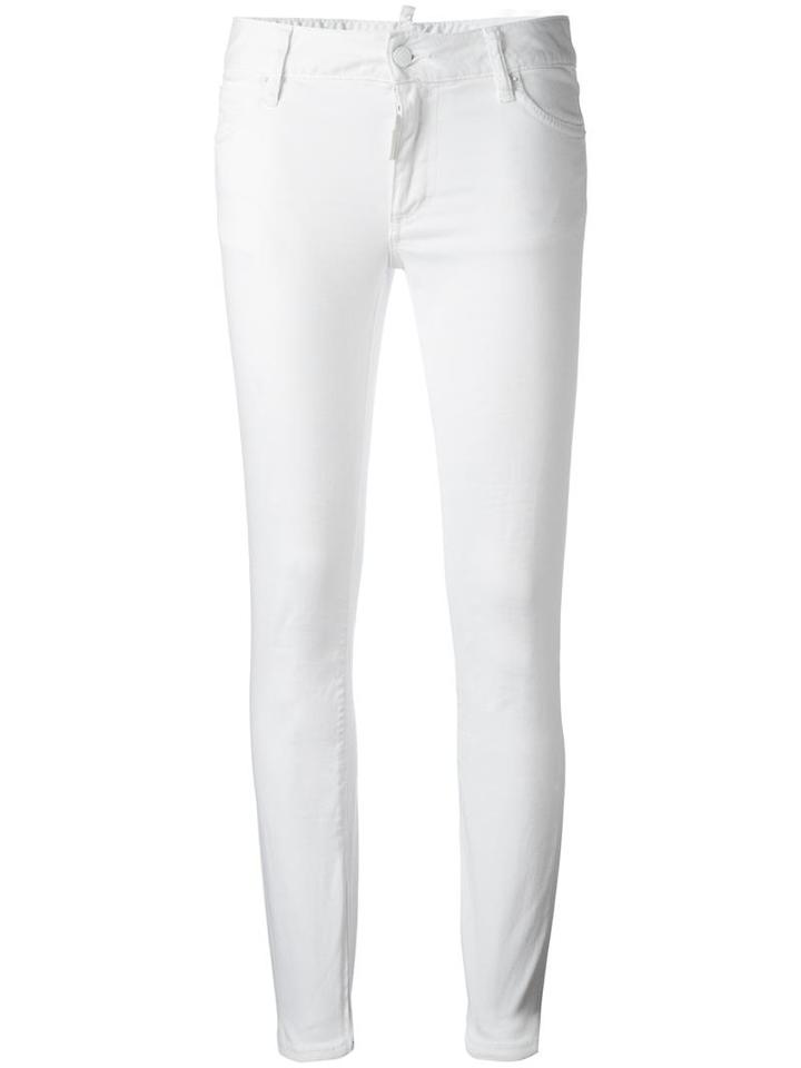 Dsquared2 Twiggy Skinny Jeans, Women's, Size: 40, White, Cotton/spandex/elastane/polyester