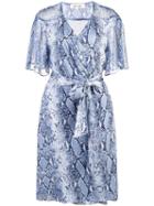 Diane Von Furstenberg Snakeskin-print Wrap Dress - Blue