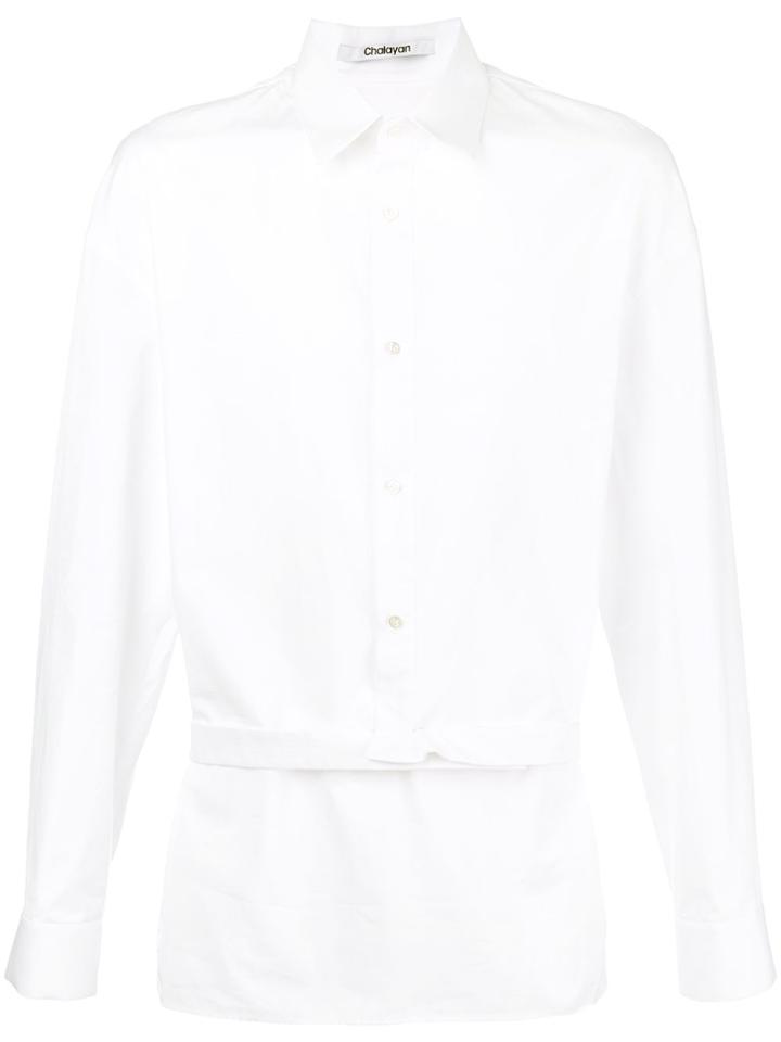 Chalayan Extended Placket Shirt - White