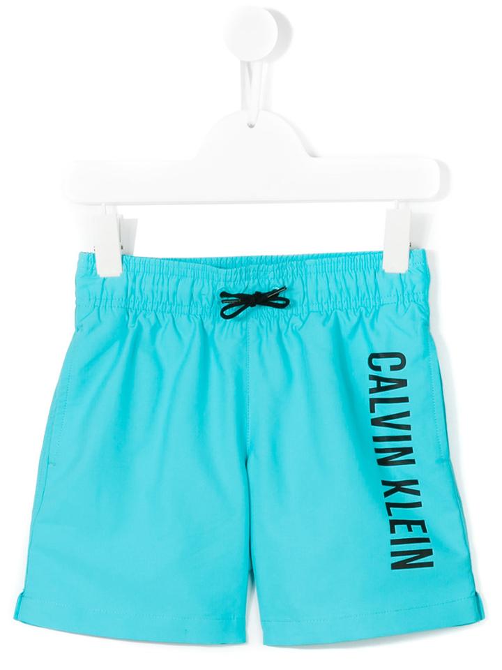 Calvin Klein Kids - Printed Swim Shorts - Kids - Polyester - 10 Yrs, Blue